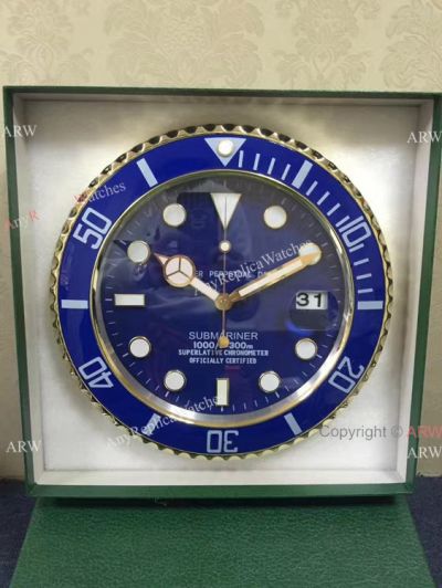2017 New Upgraded - Copy Rolex Submariner Gold Wall Clock w/ cyclops